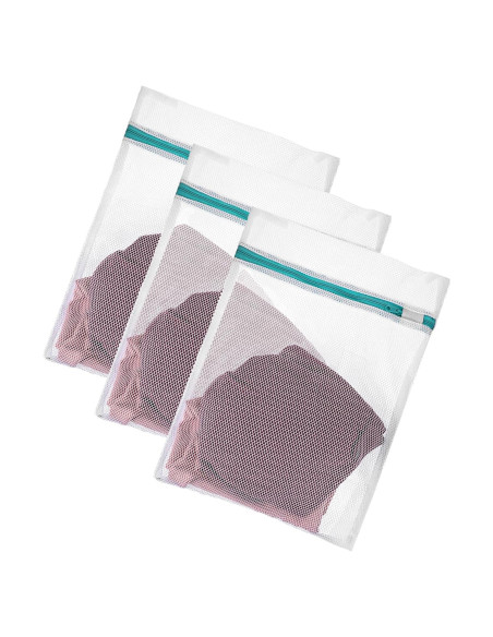 3 Bolsas de Malla para Lavandería Tweruna 30x40 cm Cremallera
