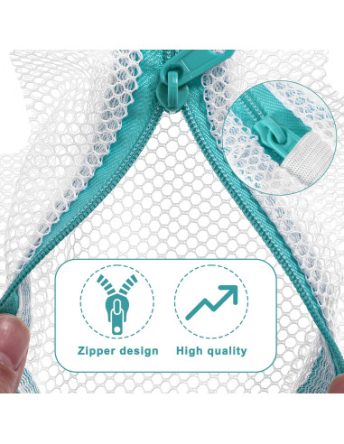 3 Bolsas de Malla para Lavandería Tweruna 30x40 cm Cremallera