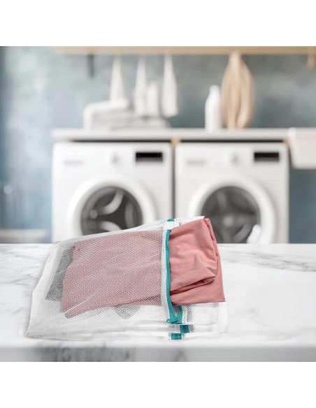 3 Bolsas de Malla para Lavandería Tweruna 30x40 cm Cremallera