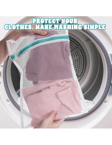 3 Bolsas de Malla para Lavandería Tweruna 30x40 cm Cremallera