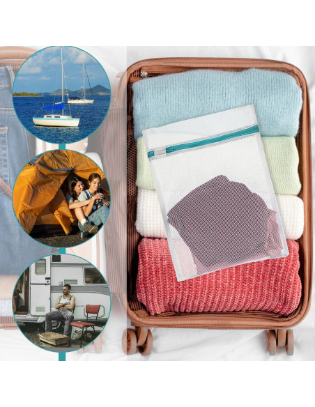 3 Bolsas de Malla para Lavandería Tweruna 30x40 cm Cremallera