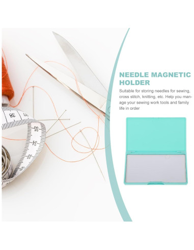 Estuche de Agujas de Coser Magnético Gatuida Verde 11x6.6 cm