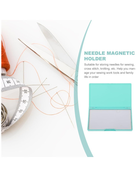 Estuche de Agujas de Coser Magnético Gatuida Verde 11x6.6 cm