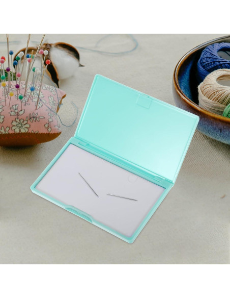 Estuche de Agujas de Coser Magnético Gatuida Verde 11x6.6 cm