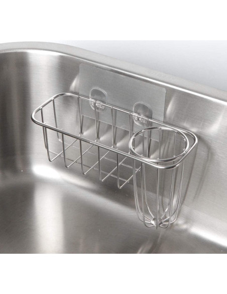 Soporte de Esponja HULISEN 3-en-1 Acero Inoxidable Plata