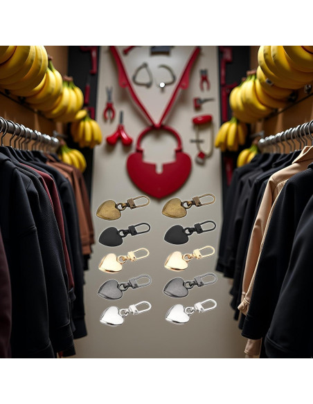 10 Tiradores de Cremallera Corazón Multicolor Xinjincang