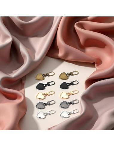 10 Tiradores de Cremallera Corazón Multicolor Xinjincang