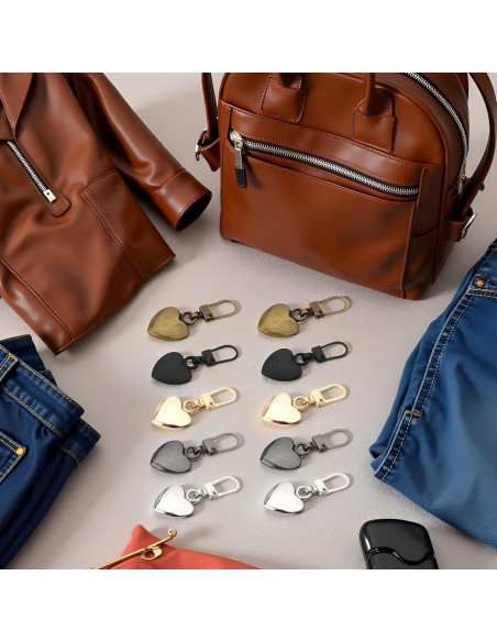 10 Tiradores de Cremallera Corazón Multicolor Xinjincang