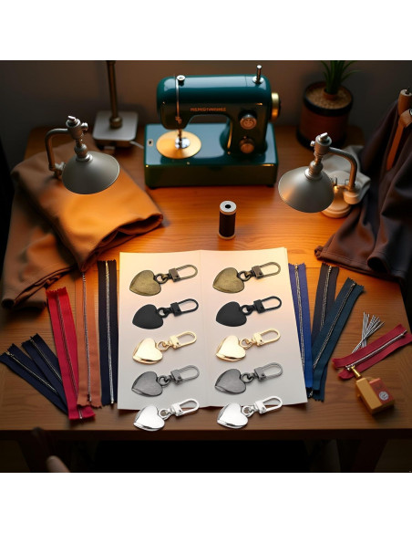 10 Tiradores de Cremallera Corazón Multicolor Xinjincang