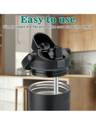 Popotes de Metal Mity Rain para Owala FreeSip Sway 30oz - 8 Piezas