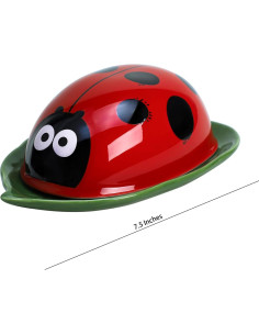 Plato de Mantequilla Cerámica Mariquita con Tapa 0.68kg 2