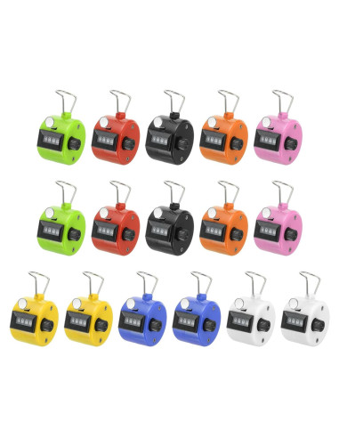 Contador Clicker PATIKIL 16 Pcs 4 Dígitos Portátil Multicolor