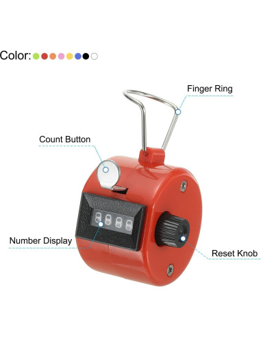 Contador Clicker PATIKIL 16 Pcs 4 Dígitos Portátil Multicolor