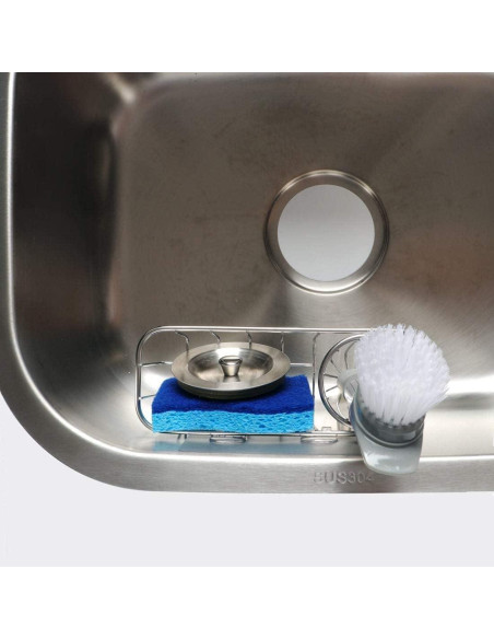 Soporte de Esponja HULISEN 3-en-1 Acero Inoxidable Plata