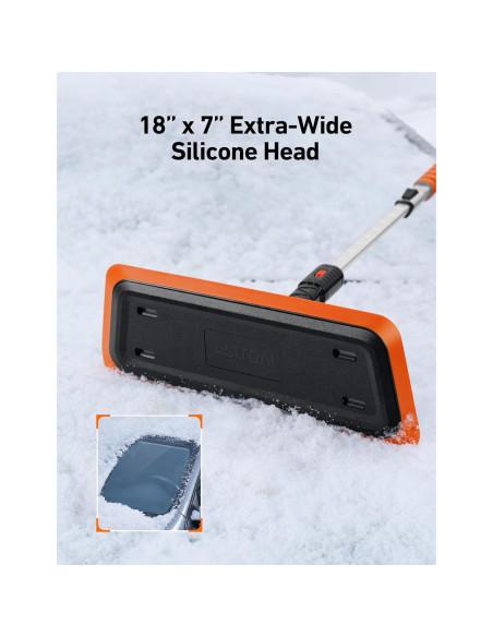 Cepillo de Nieve 2-en-1 AstroAI 120 cm con Raspador de Hielo