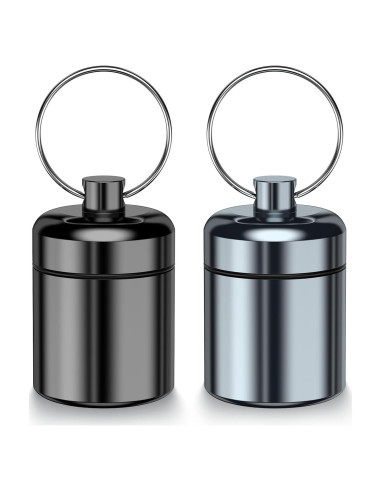 Estuche para Pastillas Portátil Nrevichng 2 Paquetes Negro y Gris