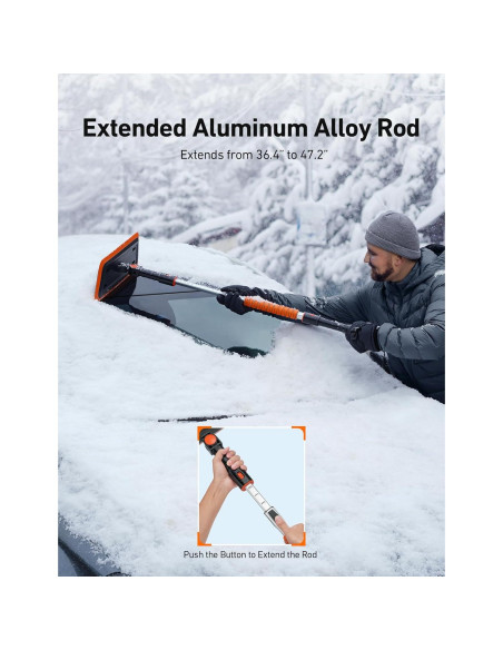 Cepillo de Nieve 2-en-1 AstroAI 120 cm con Raspador de Hielo