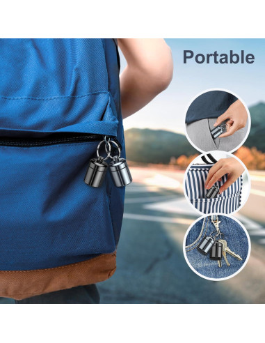 Estuche para Pastillas Portátil Nrevichng 2 Paquetes Negro y Gris