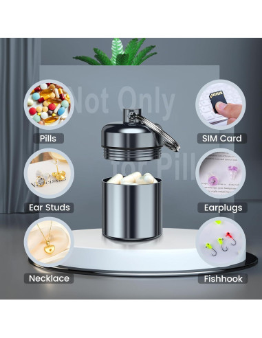 Estuche para Pastillas Portátil Nrevichng 2 Paquetes Negro y Gris