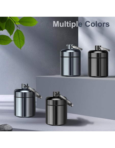 Estuche para Pastillas Portátil Nrevichng 2 Paquetes Negro y Gris