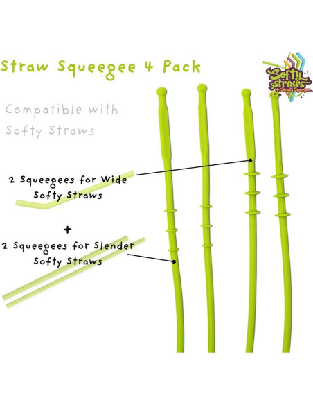 Herramienta de Limpieza de Pajitas Softy - 4 Piezas Silicona
