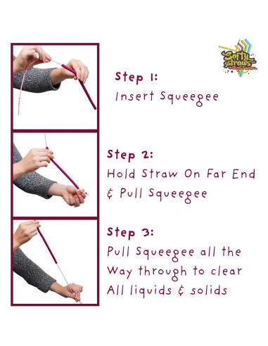 Herramienta de Limpieza de Pajitas Softy - 4 Piezas Silicona