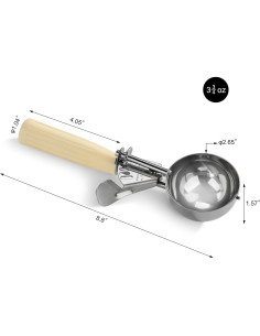 Cucharón de Porciones Ishphso Acero Inoxidable 2oz Mango Azul 2