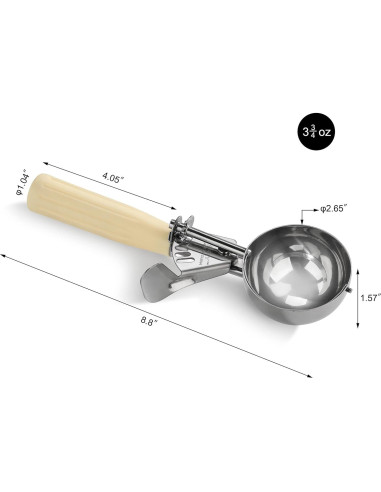 Cucharón de Porciones Ishphso Acero Inoxidable 2oz Mango Azul