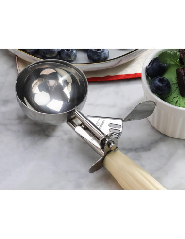 Cucharón de Porciones Ishphso Acero Inoxidable 2oz Mango Azul