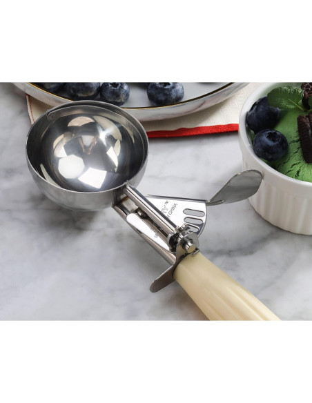 Cucharón de Porciones Ishphso Acero Inoxidable 2oz Mango Azul