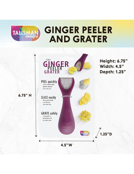 Pelador de Jengibre 3-en-1 Talisman Designs - Rallador y Cortador