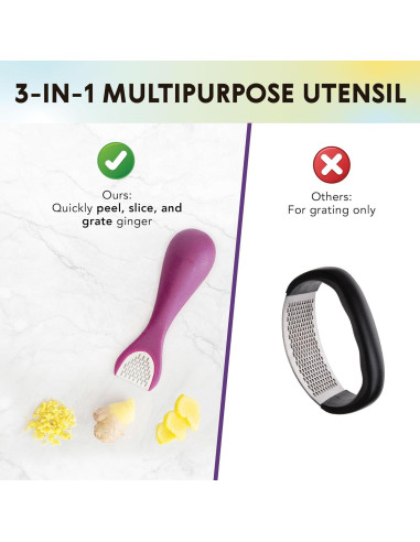 Pelador de Jengibre 3-en-1 Talisman Designs - Rallador y Cortador