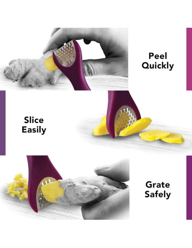 Pelador de Jengibre 3-en-1 Talisman Designs - Rallador y Cortador