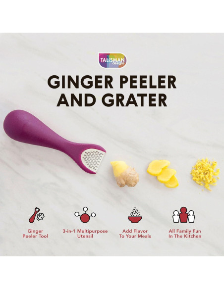 Pelador de Jengibre 3-en-1 Talisman Designs - Rallador y Cortador