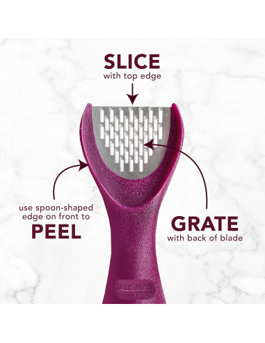 Pelador de Jengibre 3-en-1 Talisman Designs - Rallador y Cortador