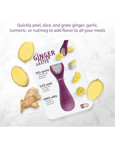 Pelador de Jengibre 3-en-1 Talisman Designs - Rallador y Cortador