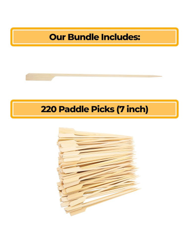 Brochetas de Bambú DUIDO 18 cm - 220 Palitos para Parrilla