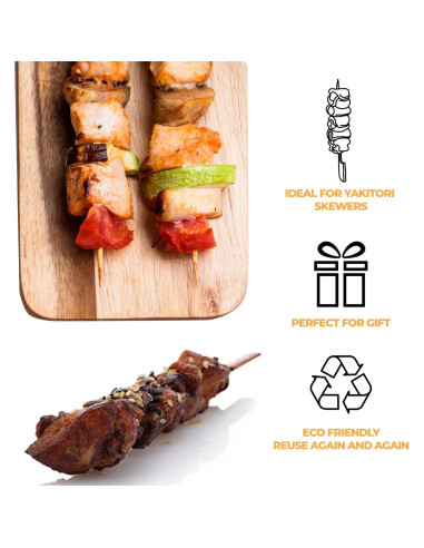 Brochetas de Bambú DUIDO 18 cm - 220 Palitos para Parrilla