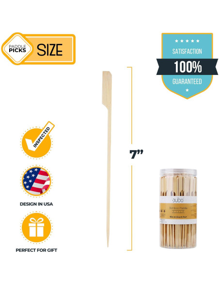 Brochetas de Bambú DUIDO 18 cm - 220 Palitos para Parrilla
