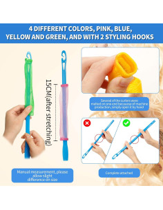 Kit de Rulos Sin Calor WILLBOND 28 Piezas 15 cm Color Variado 2