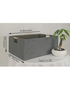 Caja de Almacenamiento Plegable FUULOXE Gris 42x31x17 cm 2