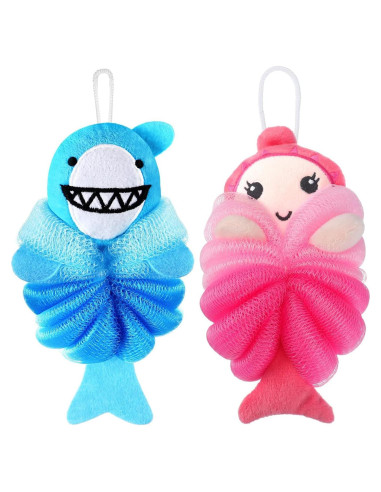 Esponjas de Baño para Niños Ttdesefu - Puff Suave 2 Pcs