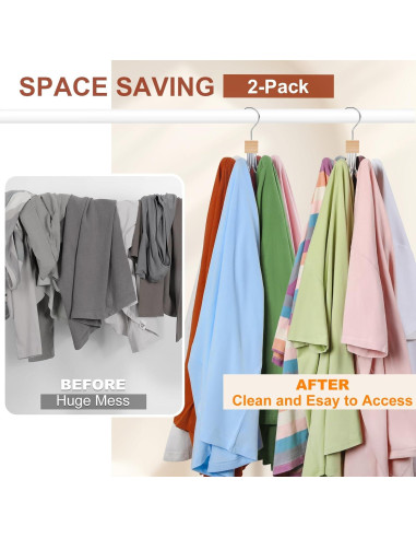 Perchas para Sudaderas TOPIA HANGER 2-Pack con Ganchos Giratorios