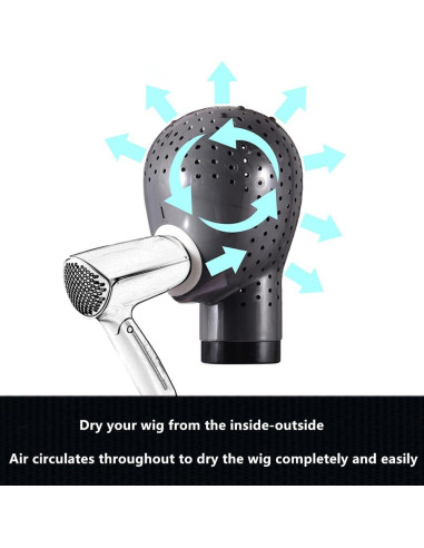 Soporte para Pelucas HOMEGOAL con Secador - Gris Oscuro