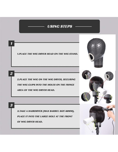 Soporte para Pelucas HOMEGOAL con Secador - Gris Oscuro