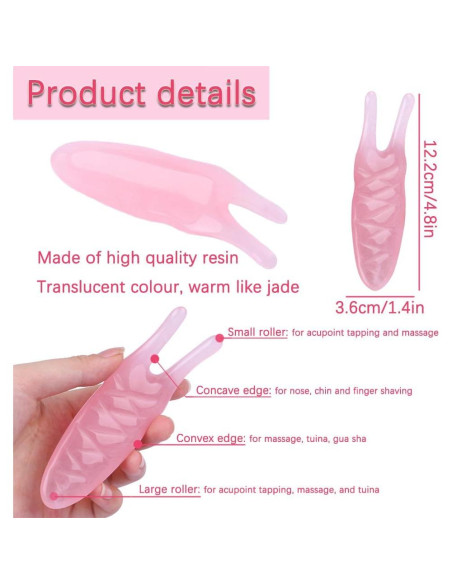 Herramienta Gua Sha Portátil YESHLiky Rosa - Masajeador Multifuncional
