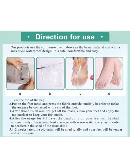 Mascarilla Exfoliante para Pies HODAF - 2 Paquetes, Suaves y Rejuvenecidos