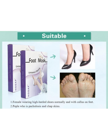 Mascarilla Exfoliante para Pies HODAF - 2 Paquetes, Suaves y Rejuvenecidos