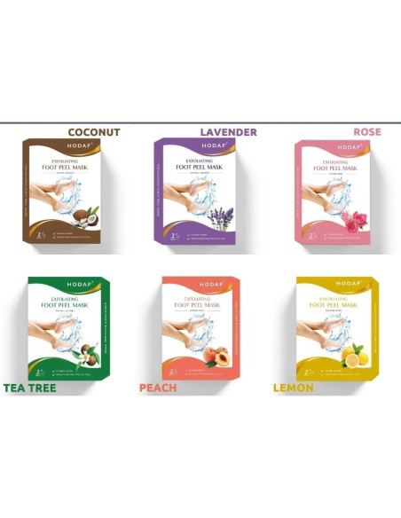 Mascarilla Exfoliante para Pies HODAF - 2 Paquetes, Suaves y Rejuvenecidos