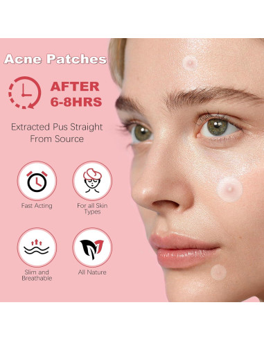 72 Parches Hidrocoloides para Acné Invisibles - Cuidado Facial